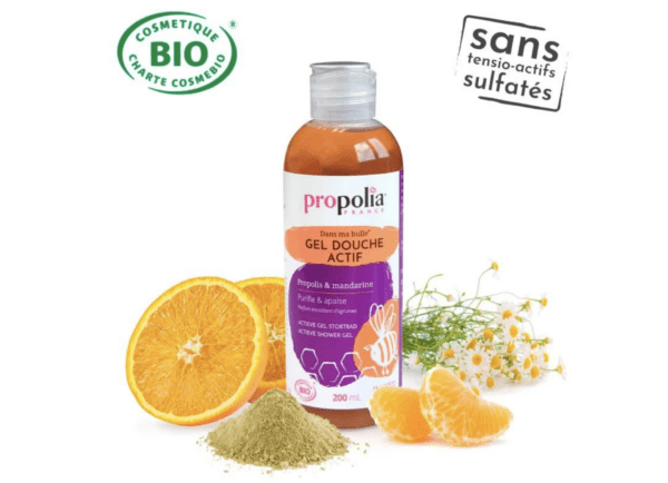 Gel douche actif certifié Bio Propolis et Mandarine