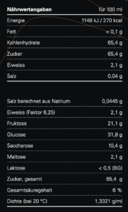 Nährwertangaben für 3454 MOUNTAIN ESSENCE - Apricose