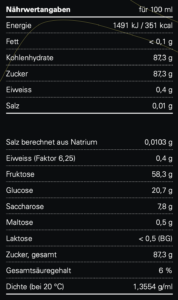 Nährwertangaben für 3454 MOUNTAIN ESSENCE - Birne