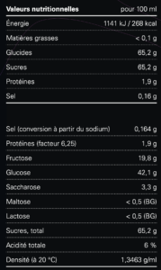 Valeurs nutritionnelles pour 3454 MOUNTAIN ESSENCE - Quetsche