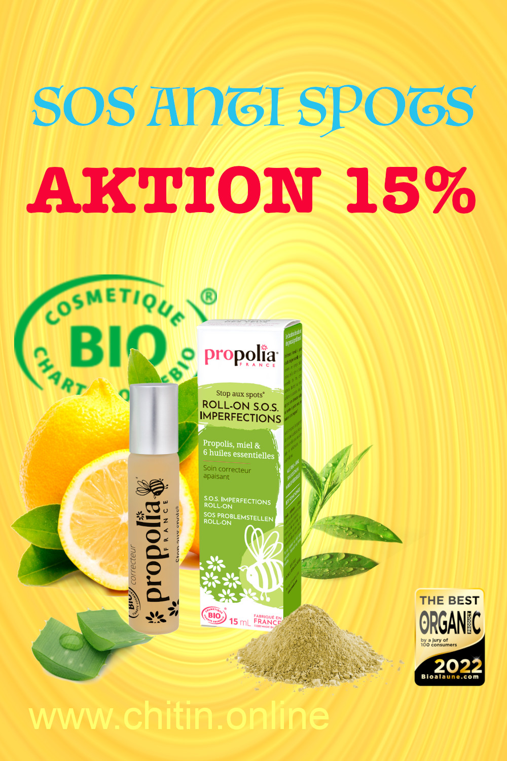 Aktion 15% AUF SOS ANTI-PICKEL ROLL-ON PROPOLIS TEEBAUM Propolia